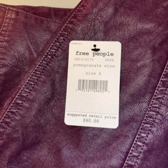 NWT Free People Femme Vegan Leather Skirt Size 6 - Picture 8 of 8